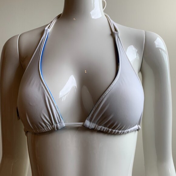 Aaron Chang plumeria white & blue floral bikini - Picture 8 of 10